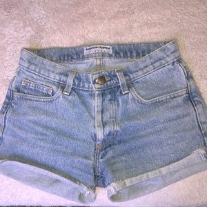 American Apparel blue denim shorts
